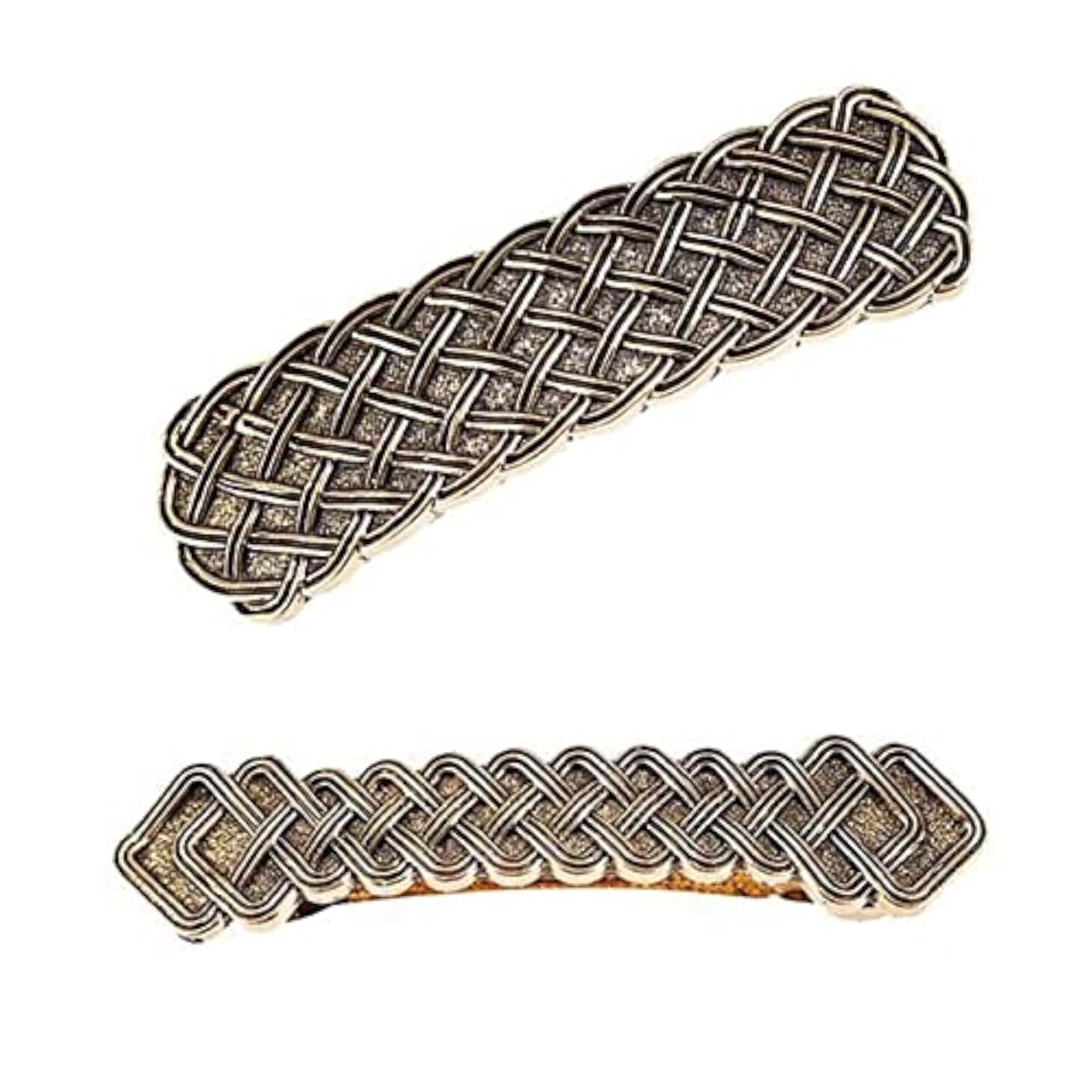 2pc Carved Hairpin Hair Clip Set, French Barrettes